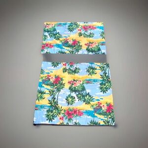 DAN RIVER Vintage Tropical Beach Palm Island‎ Floral STANDARD Pillow Shams Set 2